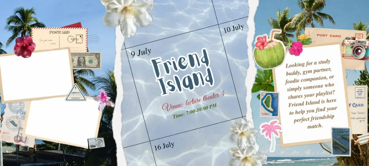 Friends Island event poster