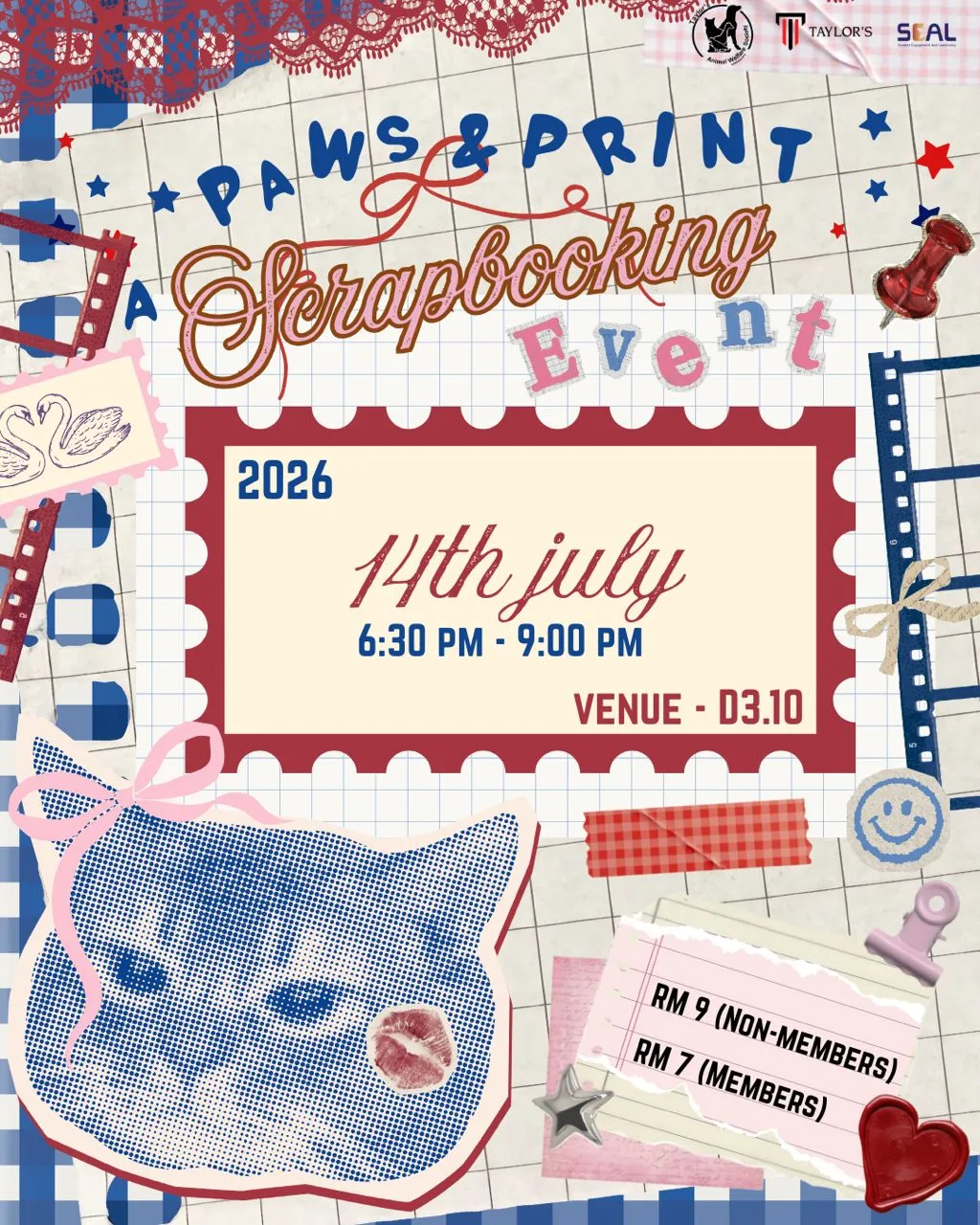 Paws & Print: Scrapbooking Night event poster