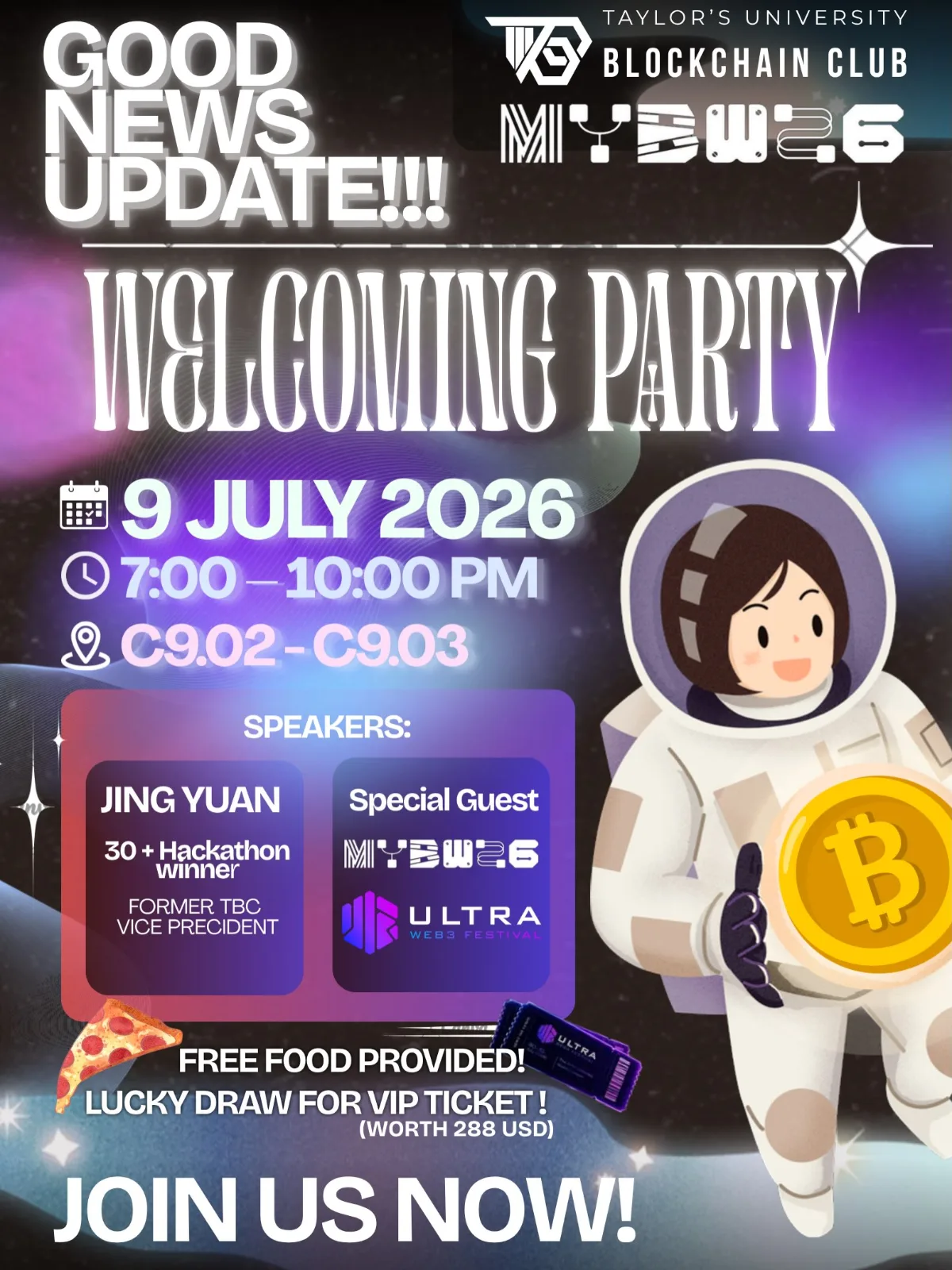 Welcoming Party with a 30+ Hackathon Winner Sharing Session event poster