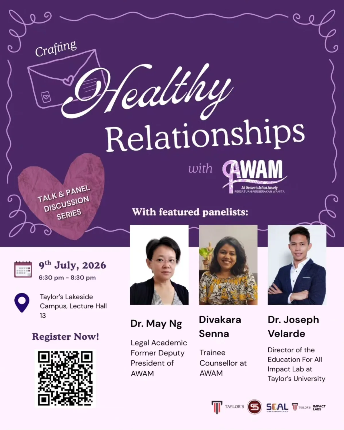 Crafting Healthy Relationships with AWAM event poster