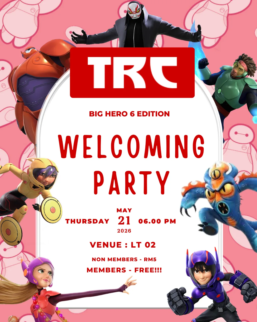 TRC 2026 Welcoming Party event poster