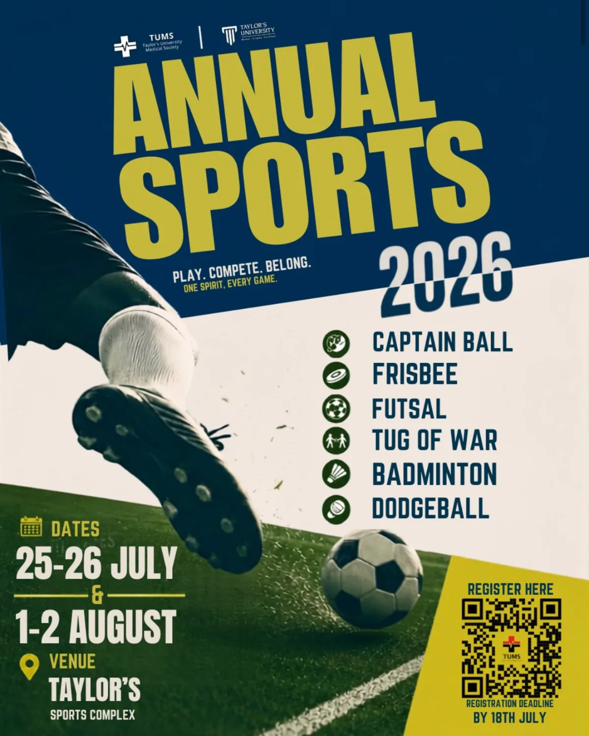 TUMS Annual Sports Day 2026 event poster