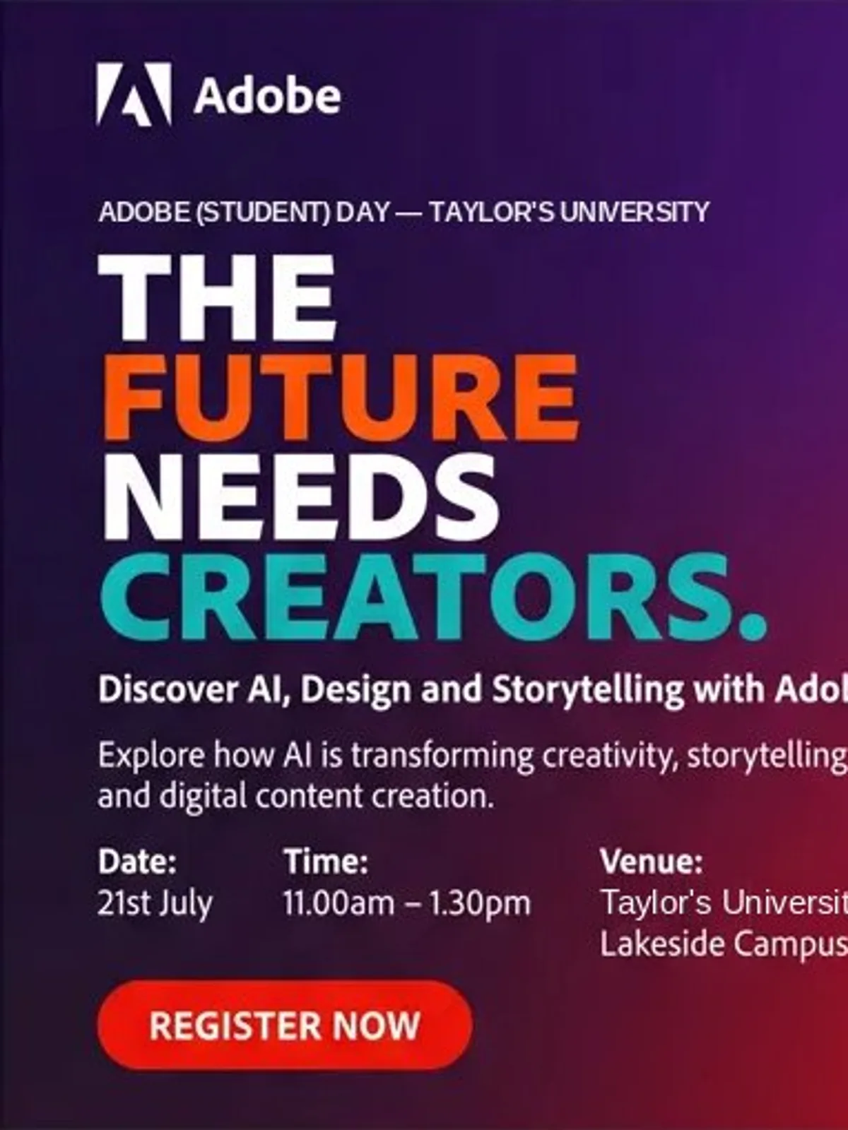 A Day of Creative Exploration with Adobe event poster