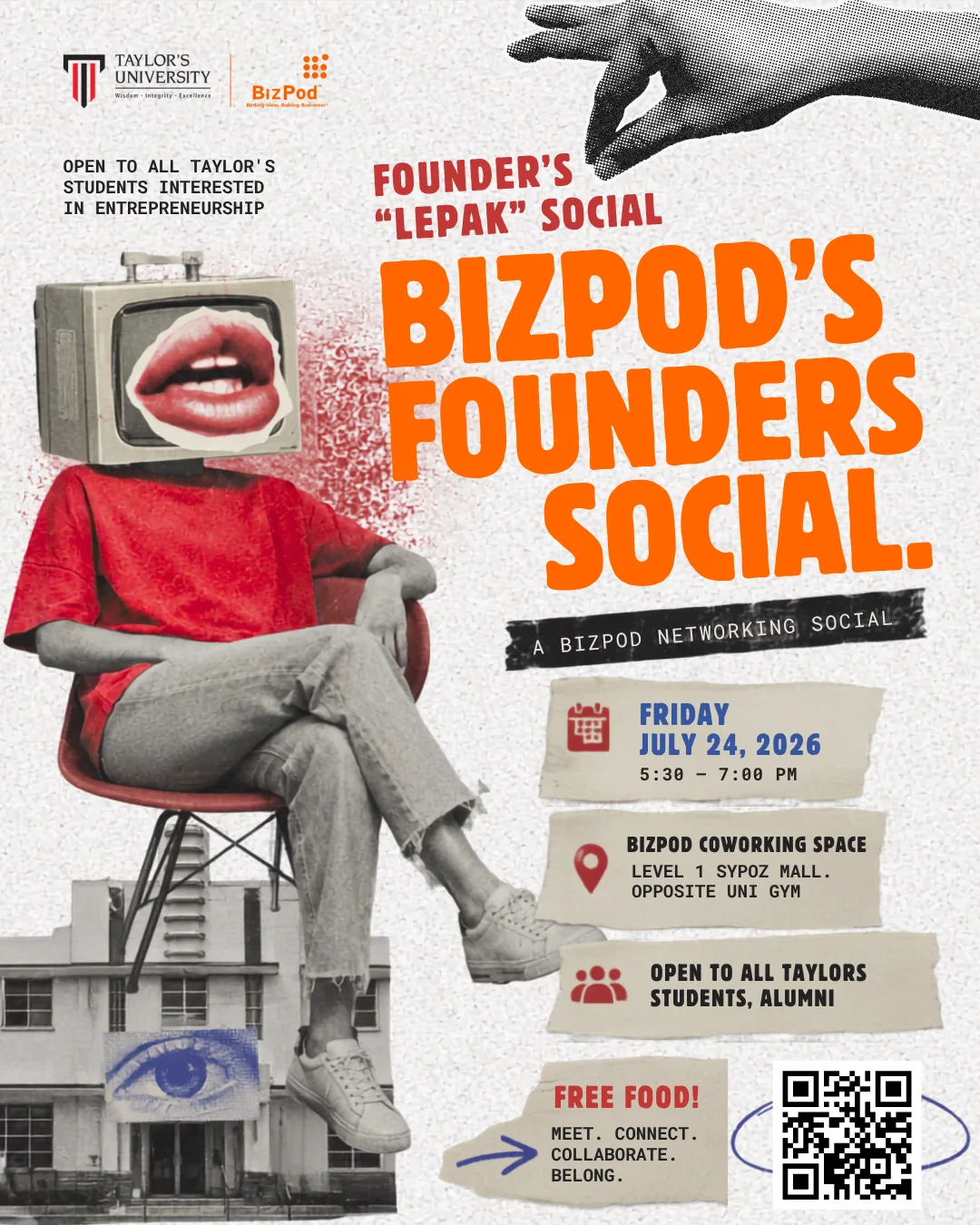 BizPod's Founders Social #1: Meet Builders & Find Your Startup Circle event poster