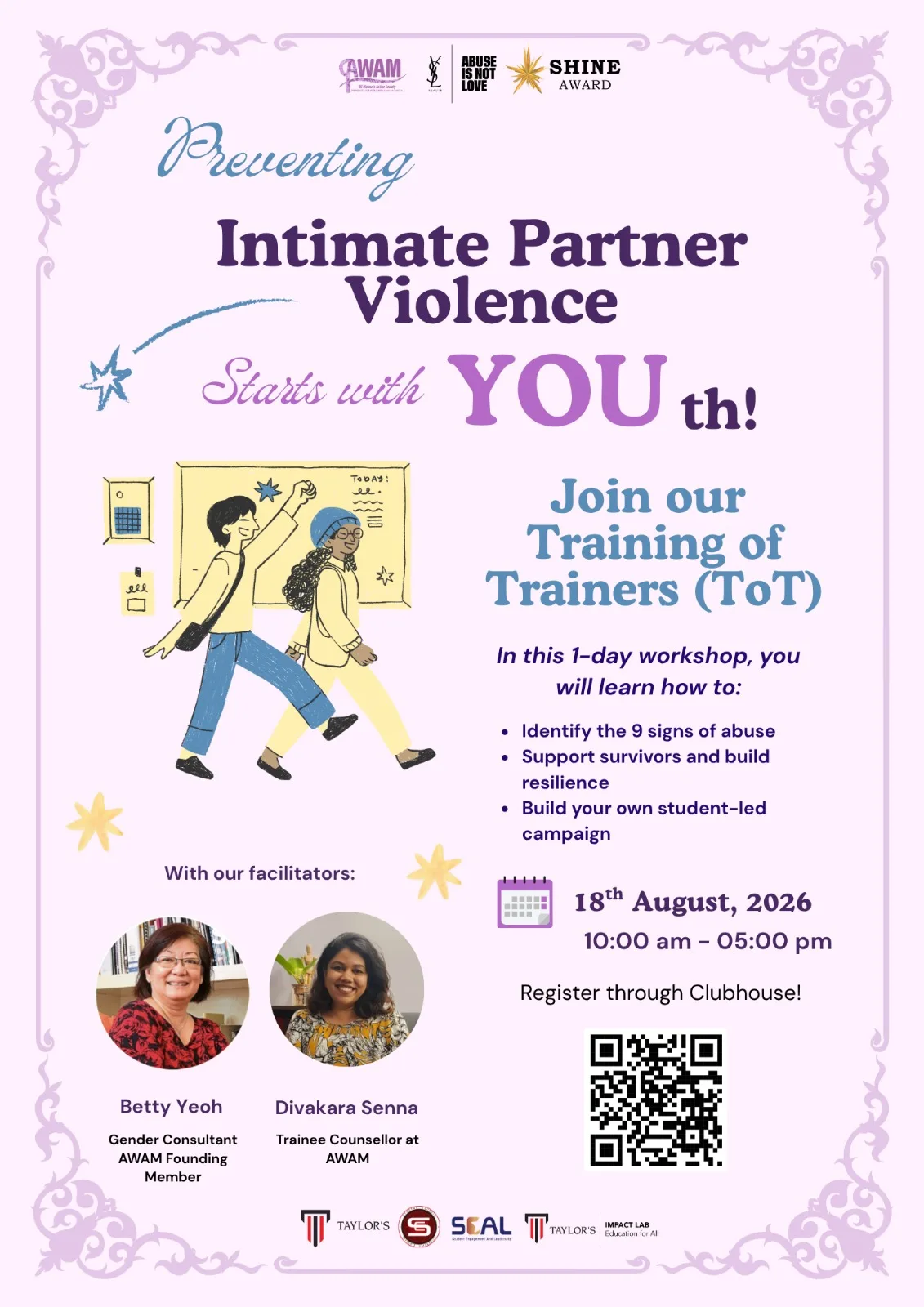 Training of Trainers (ToT) [TUSC x AWAM] event poster