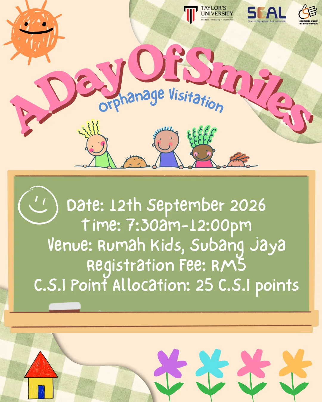 A Day of Smiles: Orphanage Visitation event poster