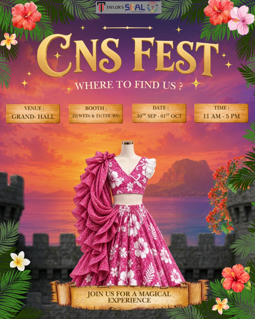 Taylor's Mauritian Society: Clubs & Societies (CNS) Fest Day 1 event poster