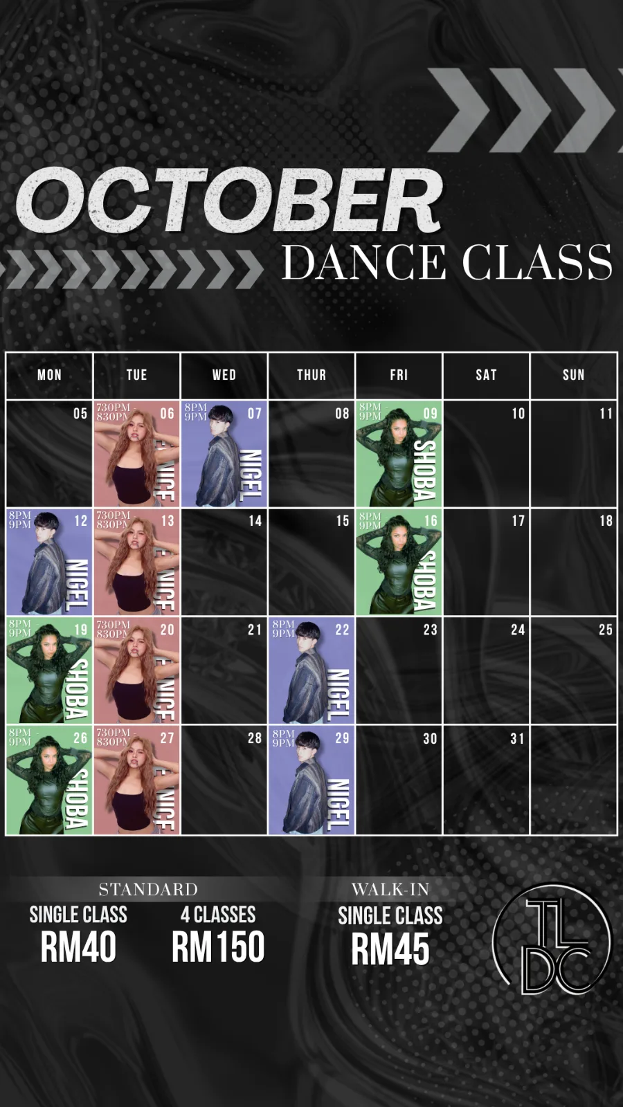 TLDC October Pop Up Class event poster
