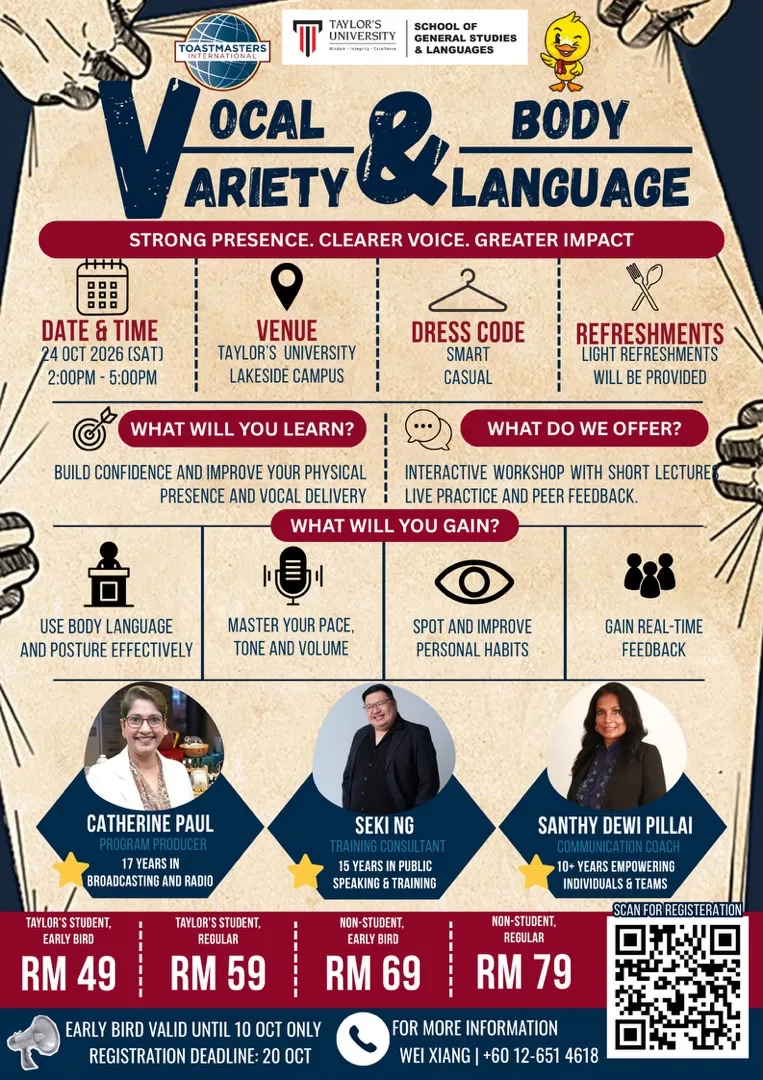 Speak With Impact: A Hands-On Voice and Body Language Workshop event poster