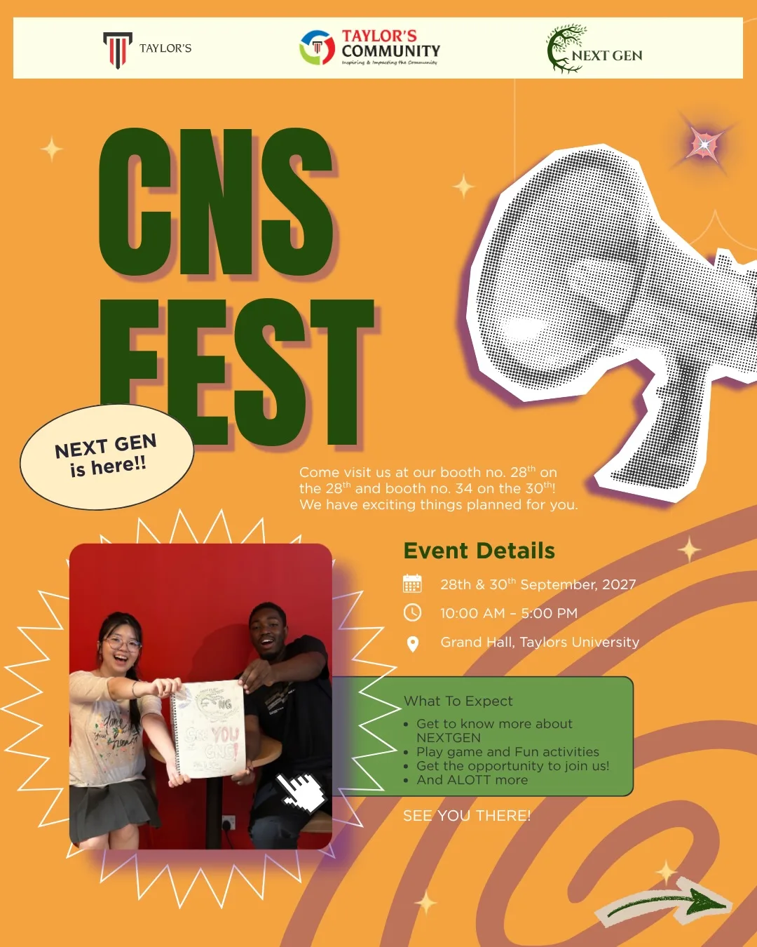 NextGen Club: Clubs & Societies (CNS) Fest Day 1 event poster