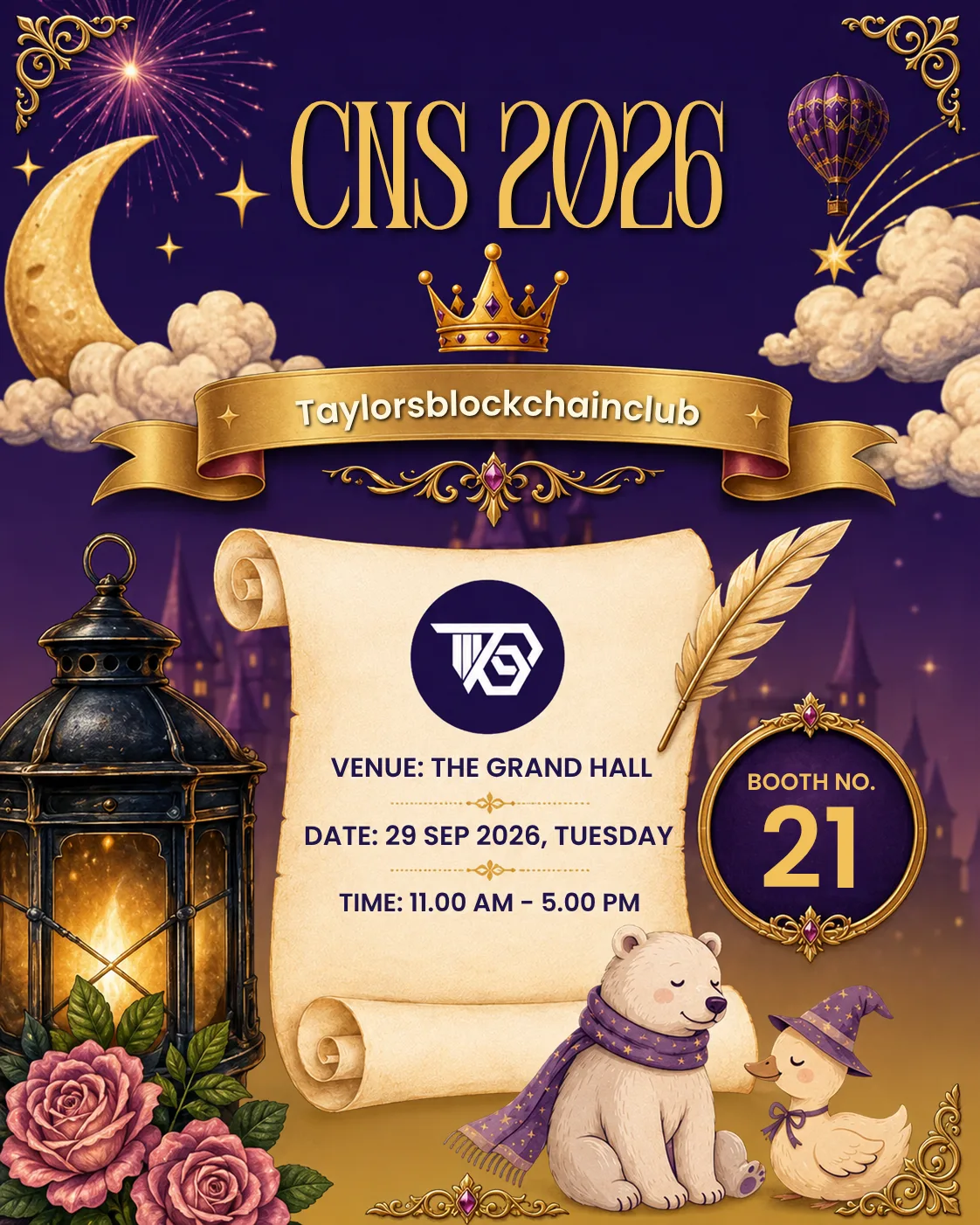 Taylor's Blockchain Club: Clubs & Societies (CNS) Fest event poster