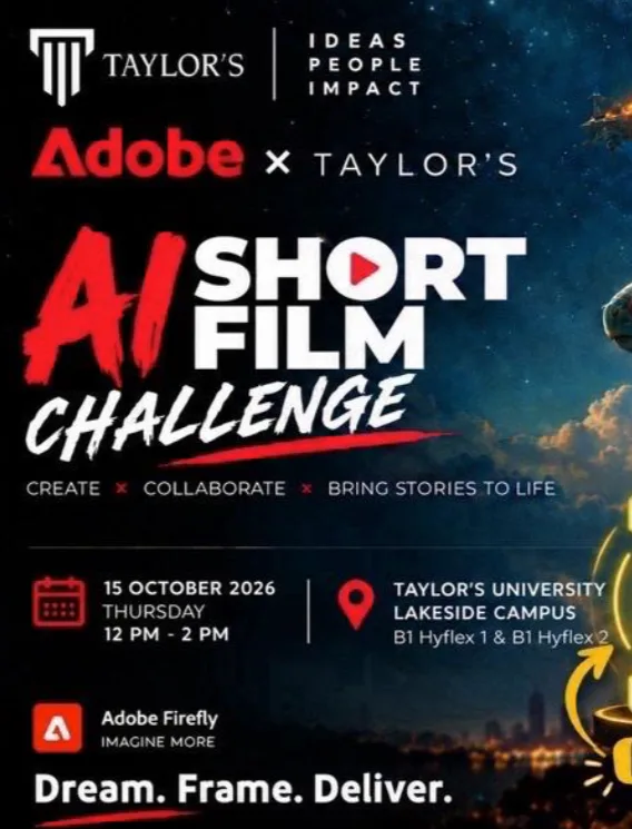 Adobe x Taylor’s AI Storytellers Challenge 2026 event poster