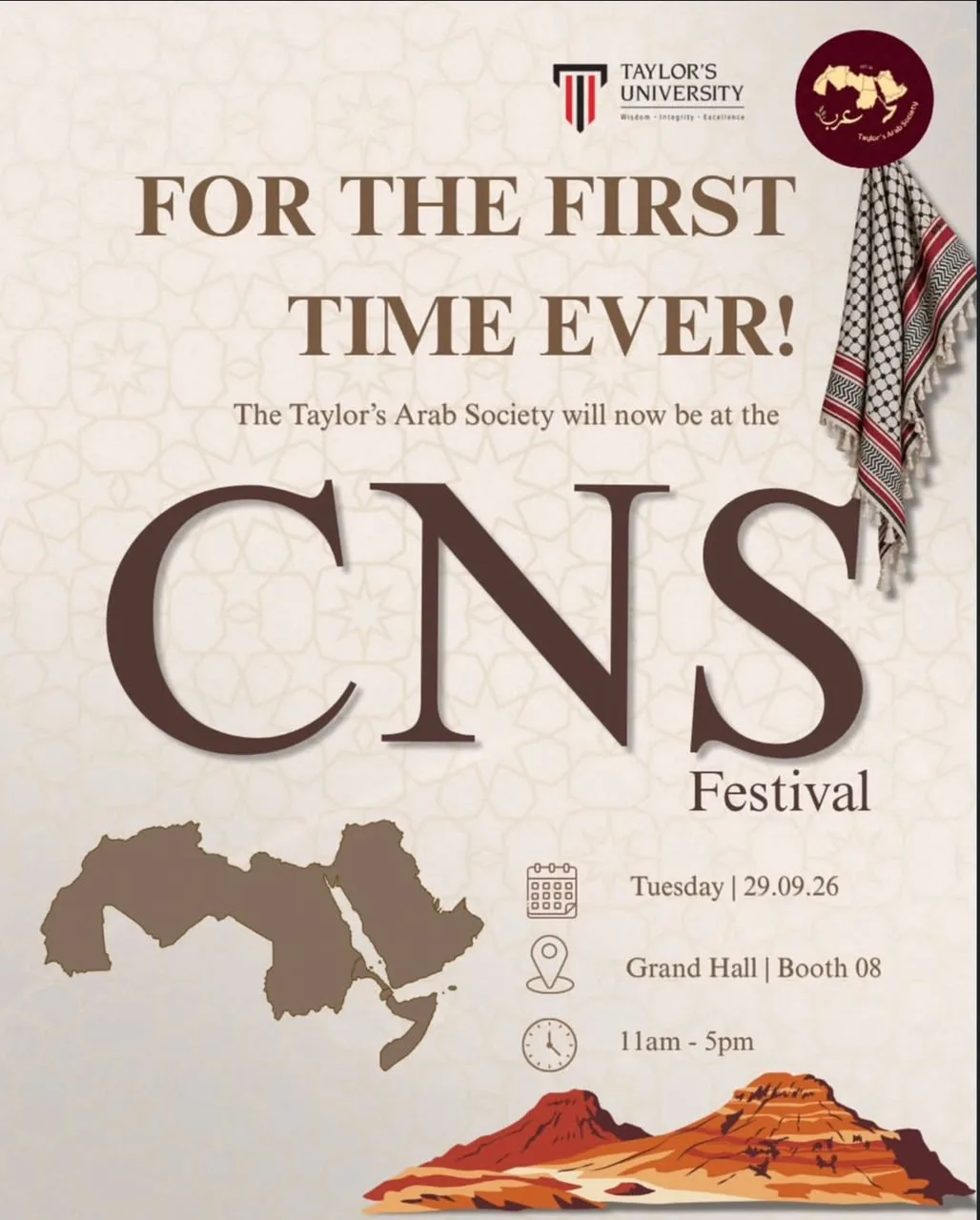 TAS's first CNS booth! event poster