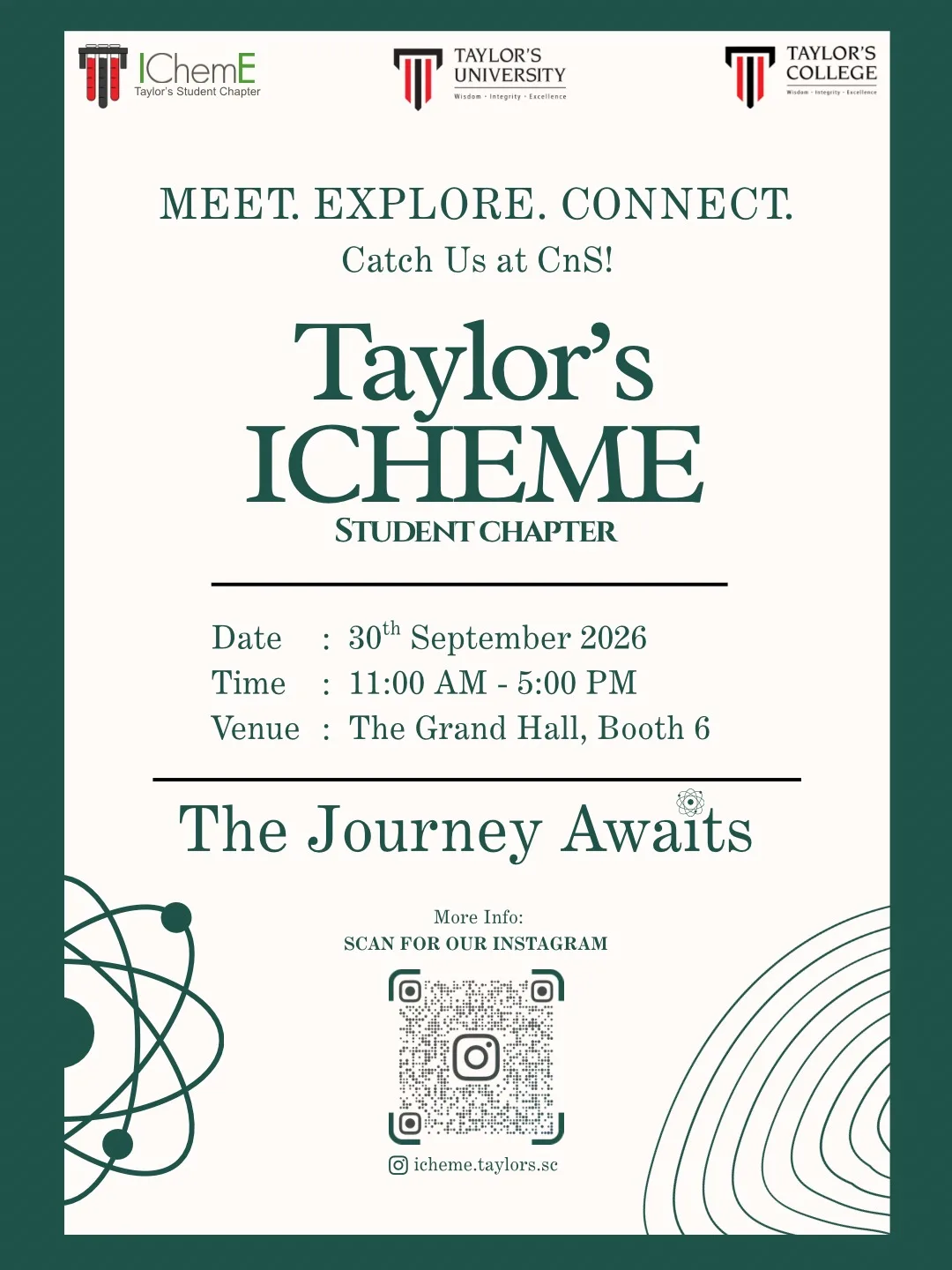 Taylor's IChemE Student Chapter (TISC): CNS 2026 event poster