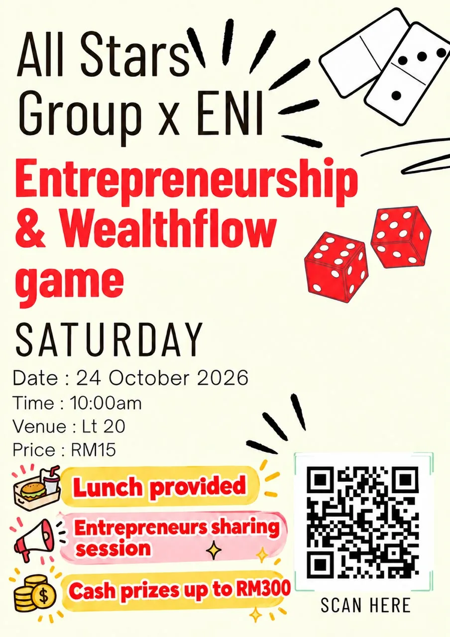 ALL STARS x ENI: ENTREPRENEUR WORKSOP & WEALTH FLOW GAME event poster