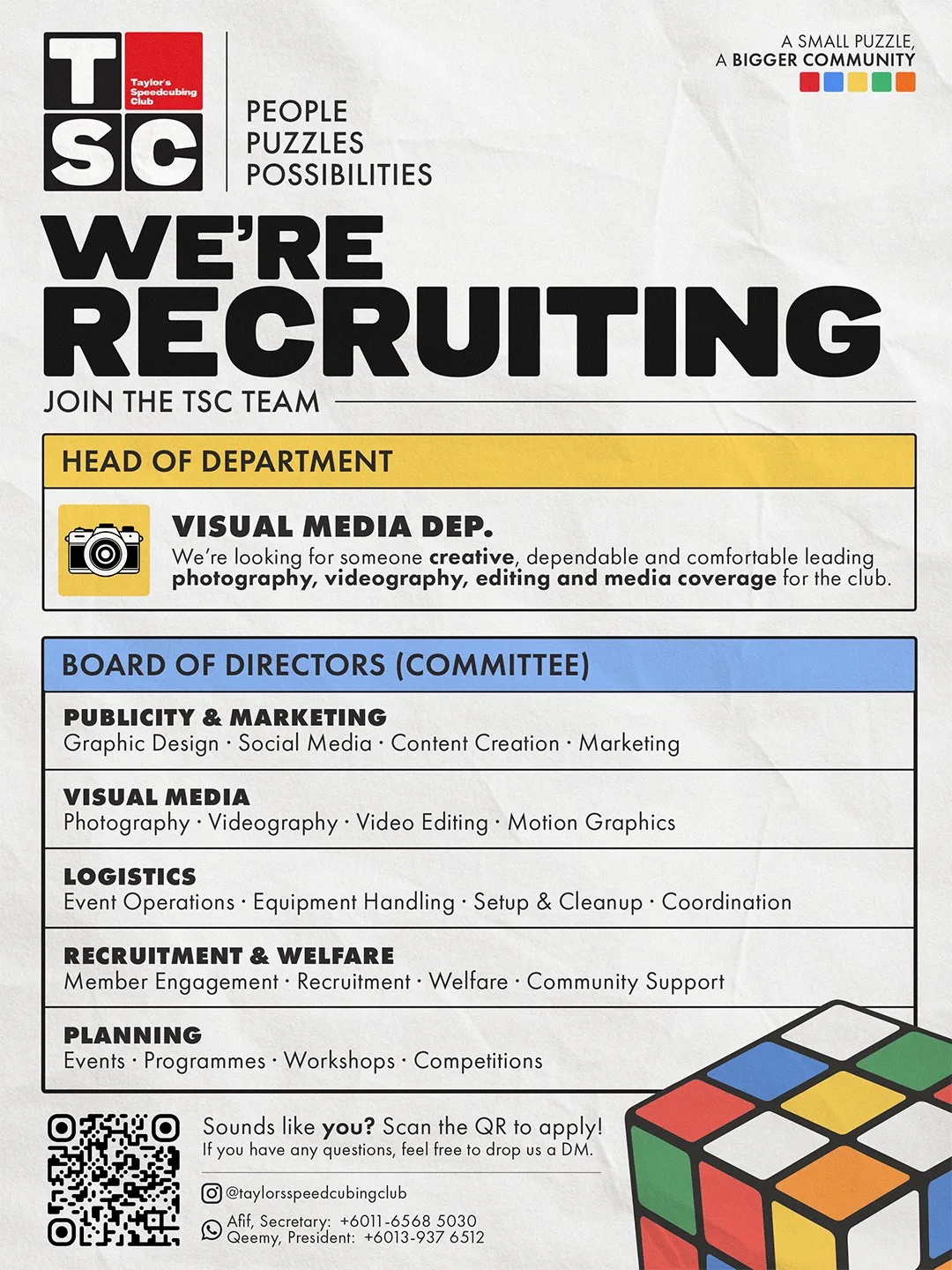 We’re Recruiting! Help Build TSC With Us. event poster