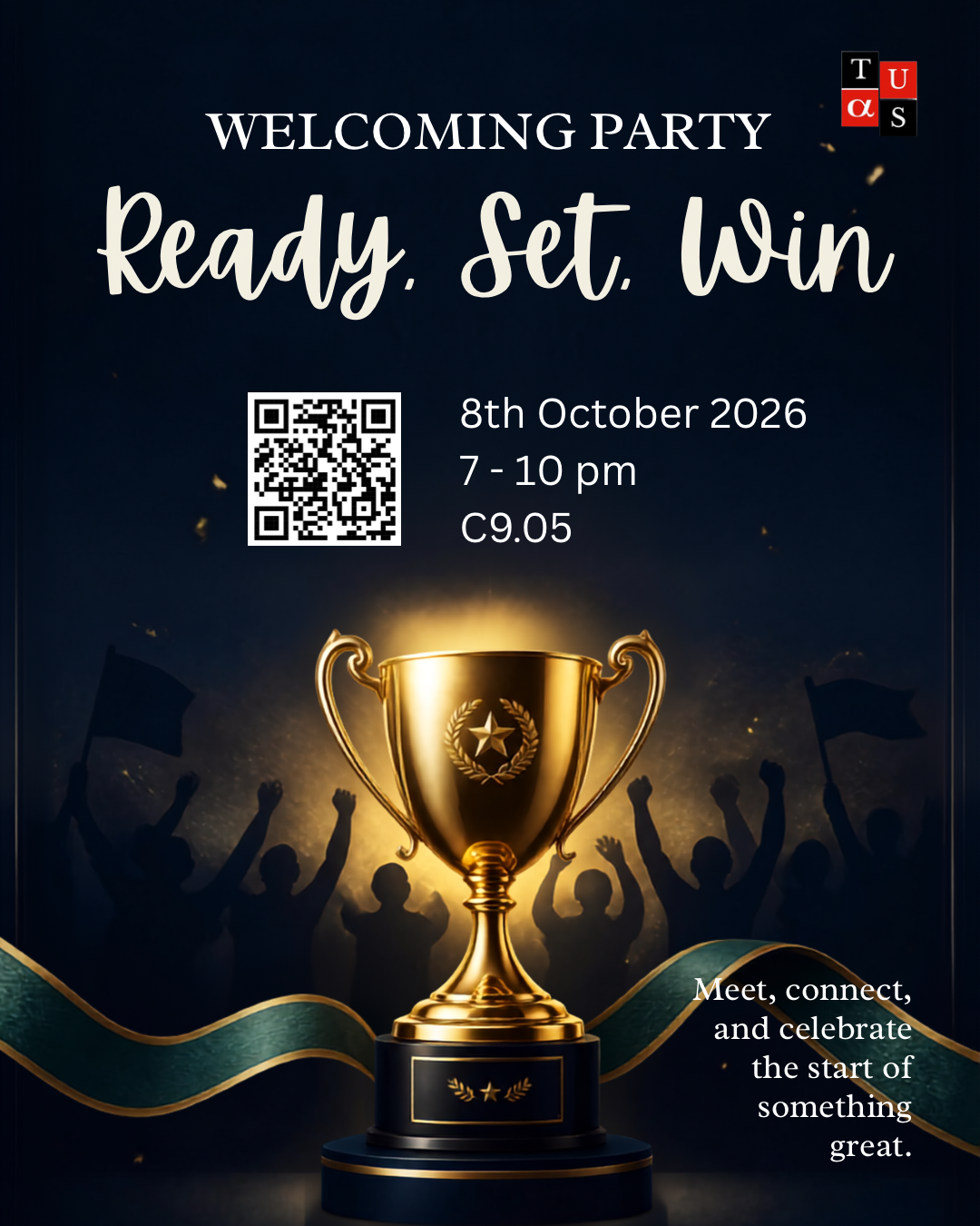 TUASC WELCOMING PARTY: READY, SET, WIN. event poster
