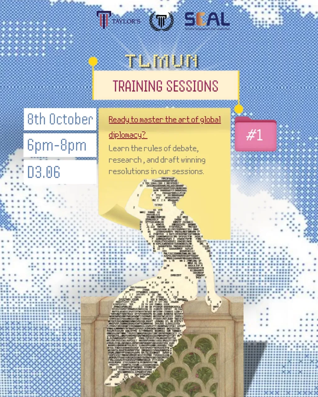 MODEL UNITED NATIONS TRAINING SESSIONS #1 Session event poster