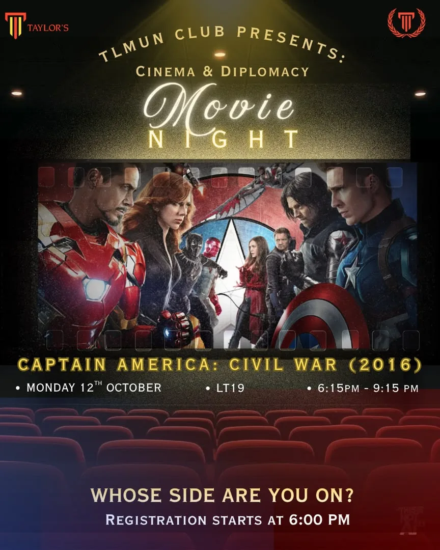 TLMUN MOVIE NIGHT - CAPTAIN AMERICA CIVIL WAR event poster