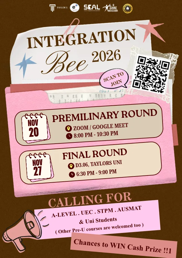Integration Bee 2026 event poster
