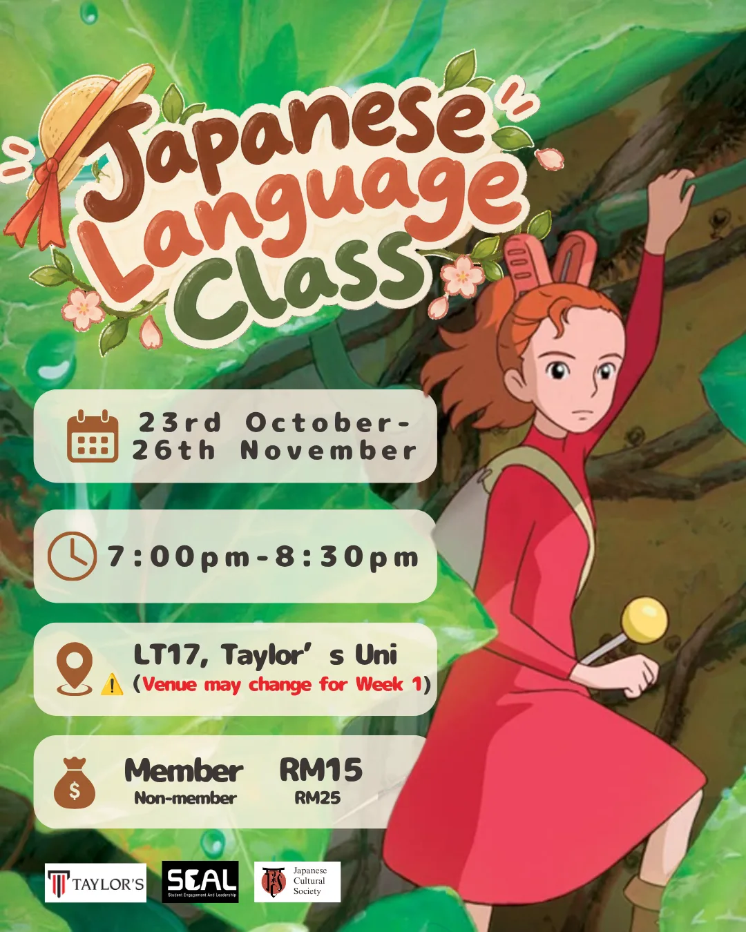 Japanese Language Class vol.6 event poster