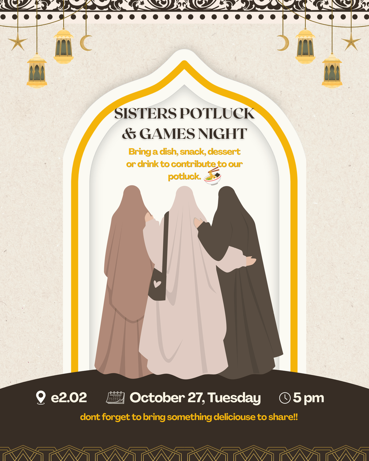 Sisters Welcome Party event poster