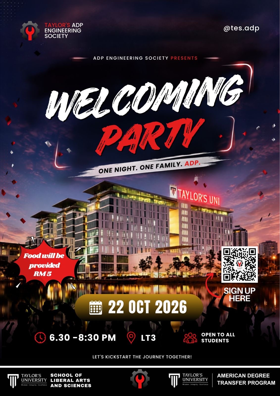 TES Welcoming Party event poster