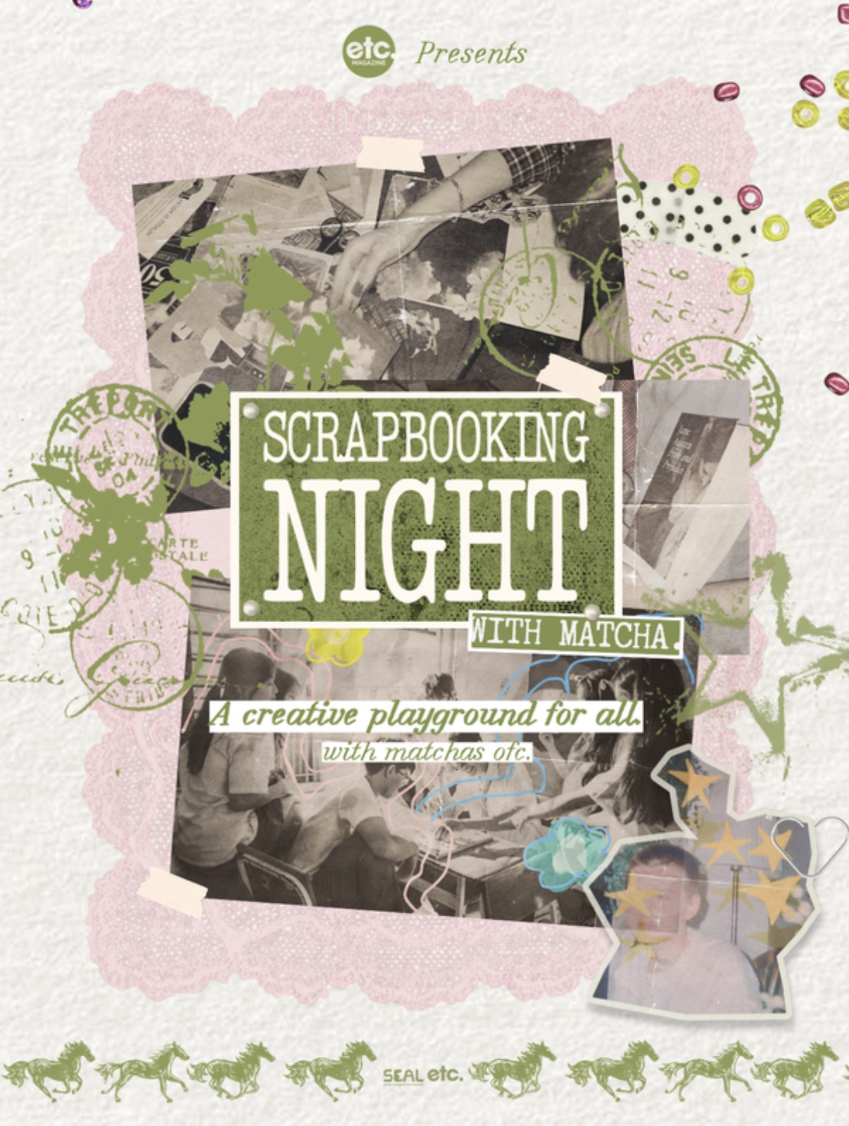 Scrapbooking Night 📖🍵 event poster